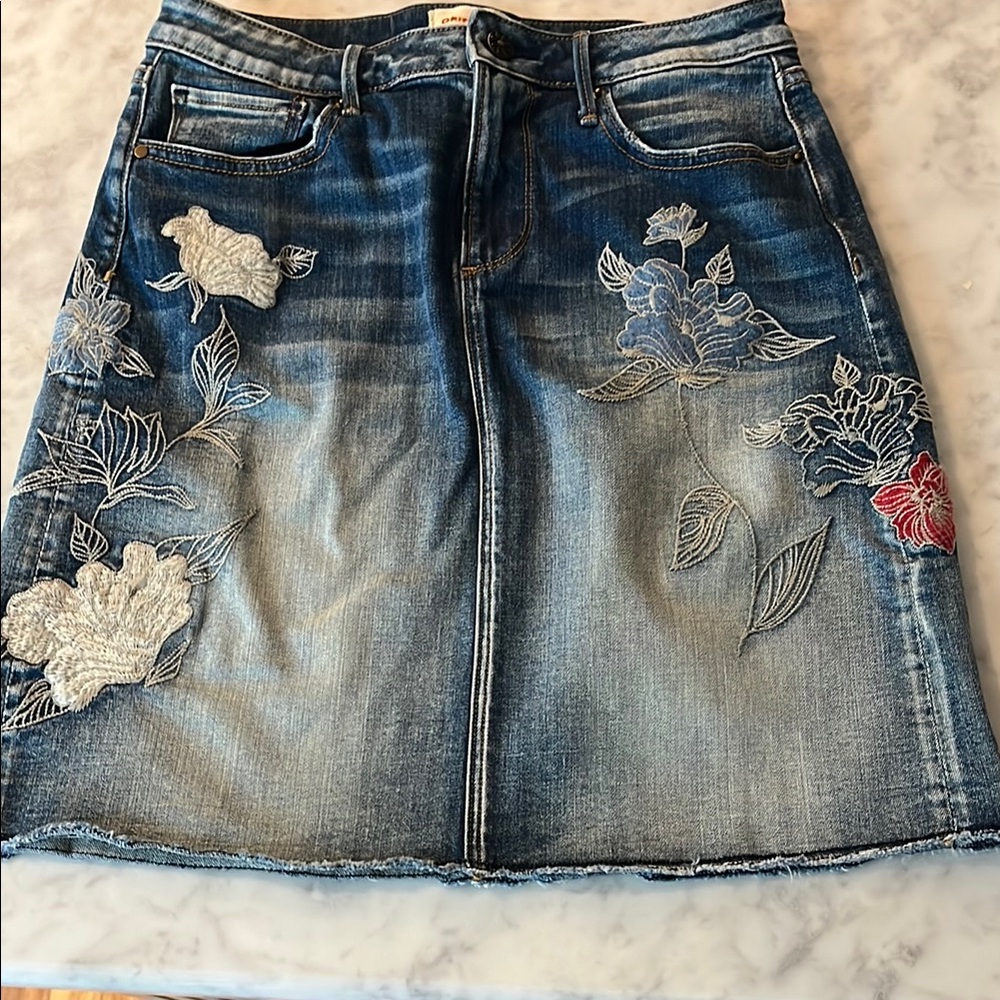 DRIFTWOOD Blue A-line Embellished Mini Skirt